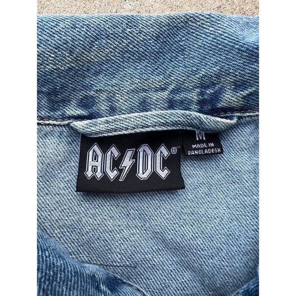 AC/DC Medium Denim Jacket With Back Patch Highway To Hell Graphics U3 - Picture 3 of 6